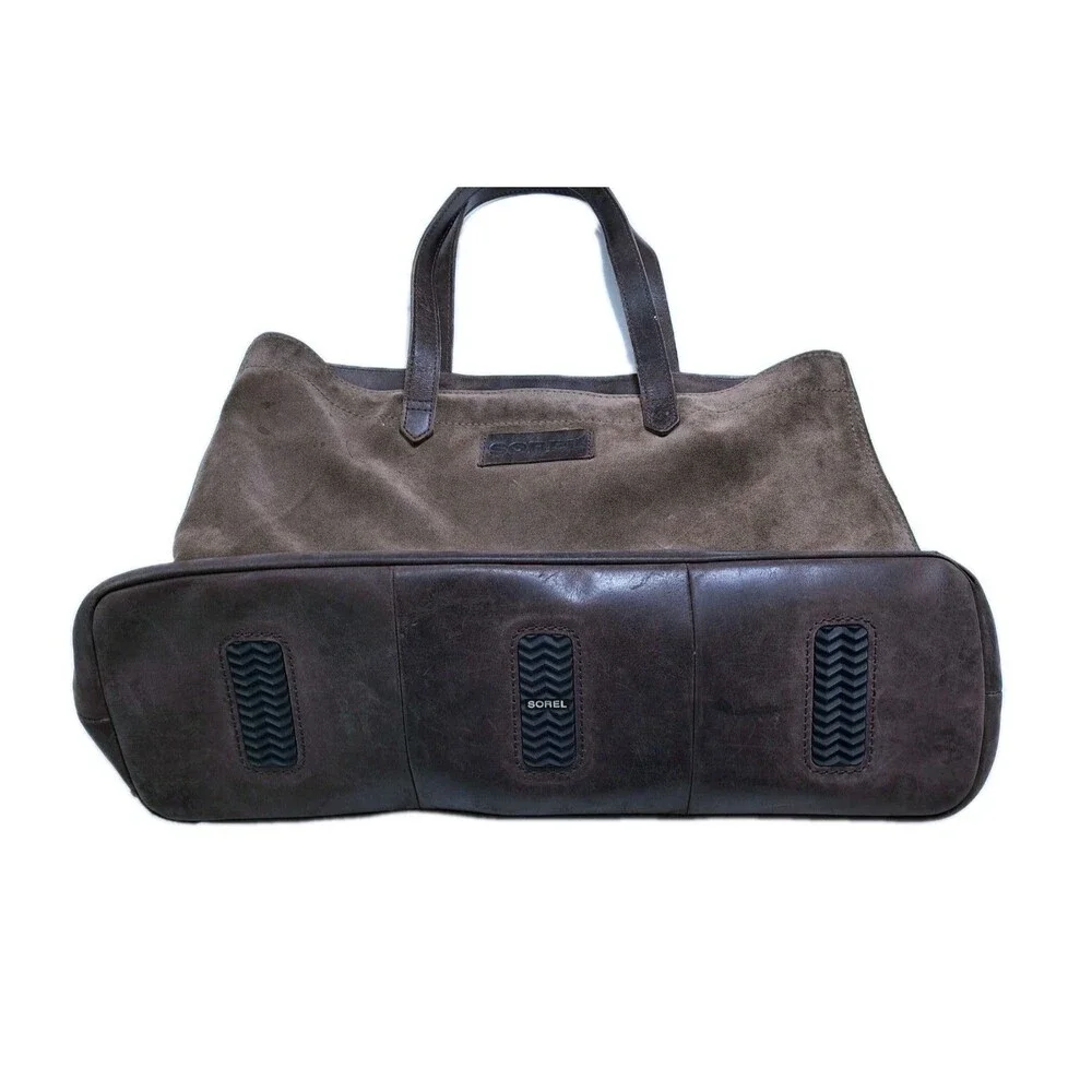 Sorel Brown Suede Leather Tote Shoulder Bag